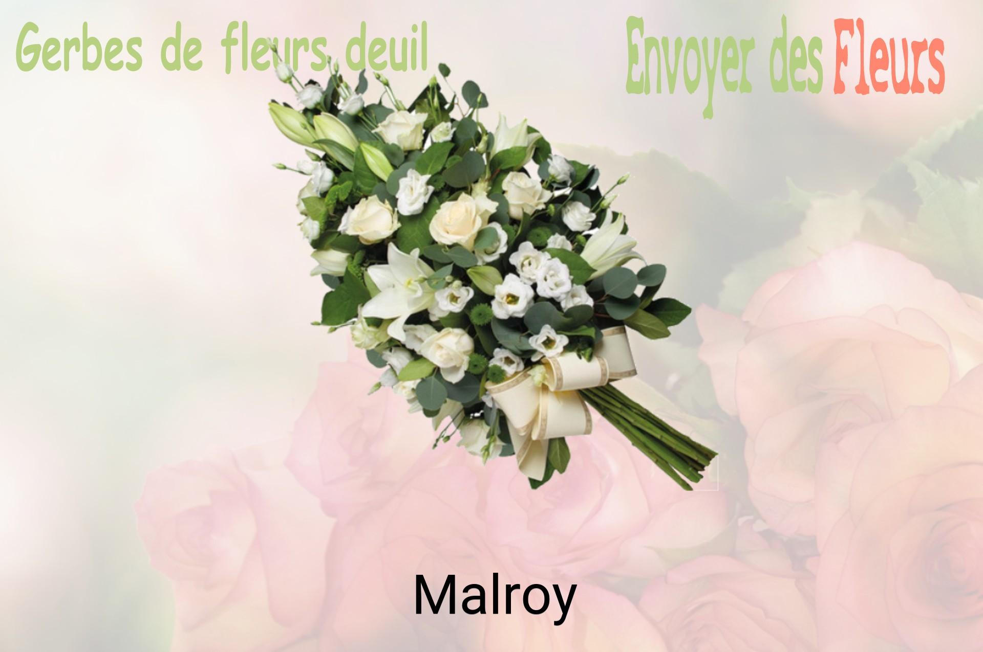 Gerbe de fleurs de deuil livrée à Malroy